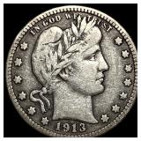 1913-D Silver Barber Quarter LIGHTLY  CIRCULATED