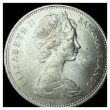 1966 Bahamas Silver 2 Dollars GEM BU