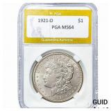 1921-D Morgan Silver Dollar PGA MS64