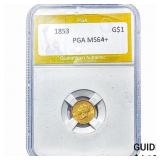 1853 Rare Gold Dollar PGA MS64+