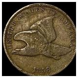 1858 Copper-Nickel Flying Eagle Cent NEARLY  UNCI