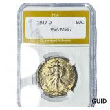 1947-D Walking Liberty Half Dollar PGA MS67