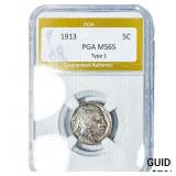 1913 Buffalo Nickel PGA MS65 Type 1