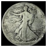 1916-D Silver Walking Liberty Half Dollar NICELY C