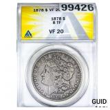 1878 8TF Morgan Silver Dollar ANACS VF20