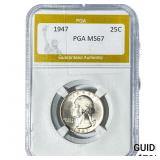 1947 Washington Silver Quarter PGA MS67