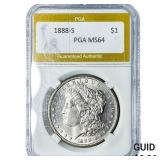 1888-S Morgan Silver Dollar PGA MS64