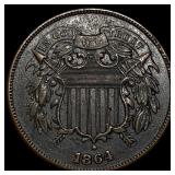 1864 Two-Cent Piece NEARLY UNCIRCULATED