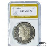 1883-O Morgan Silver Dollar PGA MS65PL