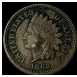 1863 Indian Head Cent NEARLY UNCIRCULATED