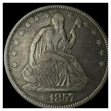 1857 Seated Liberty Half Dollar CHOICE AU
