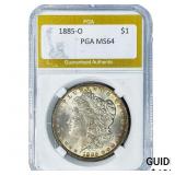 1885-O Morgan Silver Dollar PGA MS64