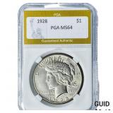 1928 Silver Peace Dollar PGA MS64