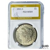 1921-S Morgan Silver Dollar PGA MS64
