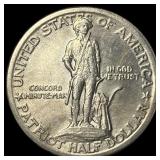 1925 Silver Lexington-Concord Half Dollar UNCIRCUL