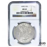 1878-S Morgan Silver Dollar NGC MS63