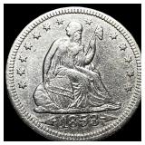 1853 Arrows Seated Liberty Quarter CLOSELY  UNCIR