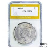 1935-S Silver Peace Dollar PGA MS64