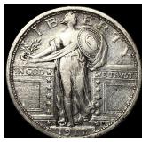1917-S Silver Standing Liberty Quarter NEARLY  UN