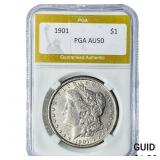 1901 Morgan Silver Dollar PGA AU50
