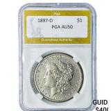 1897-O Morgan Silver Dollar PGA AU50