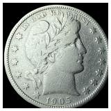 1905-S Silver Barber Half Dollar NEARLY UNCIRCULAT