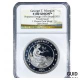 1876 George T. Morgan $100 Union 1oz NGC