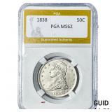 1838 Capped Bust Half Dollar PGA MS62