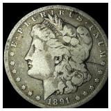 1891-CC Silver Morgan Dollar LIGHTLY CIRCULATED