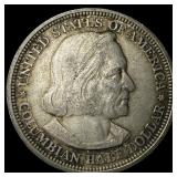 1893 Silver Columbian Half Dollar CHOICE AU