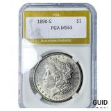 1890-S Morgan Silver Dollar PGA MS63
