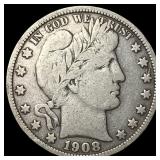 1908-S Silver Barber Half Dollar NEARLY UNCIRCULAT