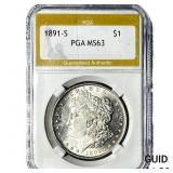 1887-S Morgan Silver Dollar PGA MS63