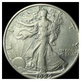 1929-D Silver Walking Liberty Half Dollar UNCIRCUL