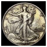 1917-D Walking Liberty Half Dollar NEARLY  UNCIRC