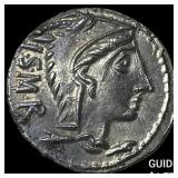 Roman L. Thorius Balbus 105 BC Silver Denarius