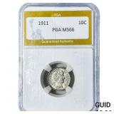 1911 Barber Dime PGA MS66