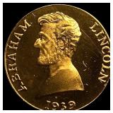 1939 Abraham Lincoln novelty token GEM PROOF