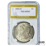 1921-D Morgan Silver Dollar PGA MS64