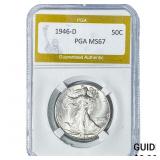 1946-D Walking Liberty Half Dollar PGA MS67