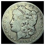 1893-CC Silver Morgan Dollar LIGHTLY  CIRCULATED