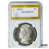 1880-S Morgan Silver Dollar PGA MS64PL