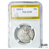 1858-O Seated Liberty Half Dollar PGA AU58