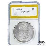 1881-S Morgan Silver Dollar PGA MS64