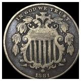 1881 Shield Nickel NEARLY UNCIRCULATED