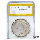 1927-S Silver Peace Dollar PGA MS63