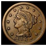 1853 Braided Hair Large Cent CLOSELY  UNCIRCULATE