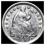 1853 Arrows Seated Liberty Half Dime CHOICE  AU