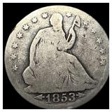 1853 Arrows Seated Liberty Half Dollar NICELY  CI