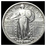 1917-S Type 1 Standing Liberty Quarter NEARLY  UN
